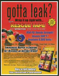 Harbor Products RT12012BWH Pipe Repair Tape, 12 ft L, 1 in W, Silicone Backing, White