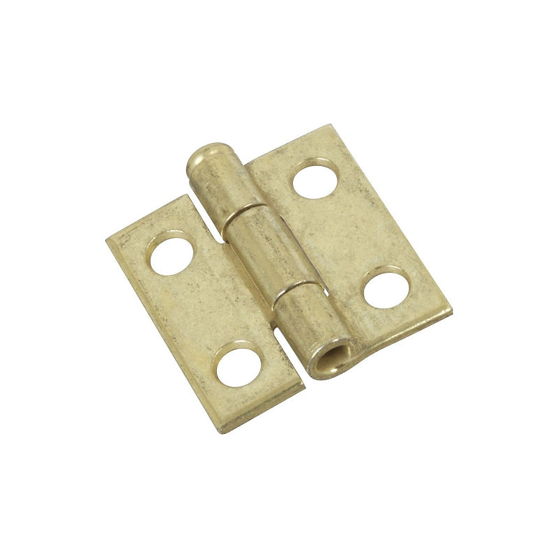 National Hardware N141-622 Narrow Hinge, 1 in W Frame Leaf, 0.045 in Thick Frame Leaf, Steel, Brass, 7 lb