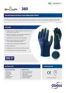 Showa 380XL-09.RT General-Purpose, Lightweight Coated Gloves, XL, 8-21/32 to 10-15/64 in L, Nitrile Foam Coating