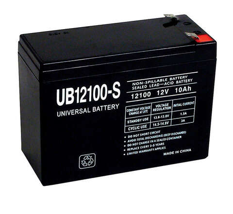 Universal Power Group UB12100-S 10 Ah 12 V Lead Acid Battery, Pack of 2