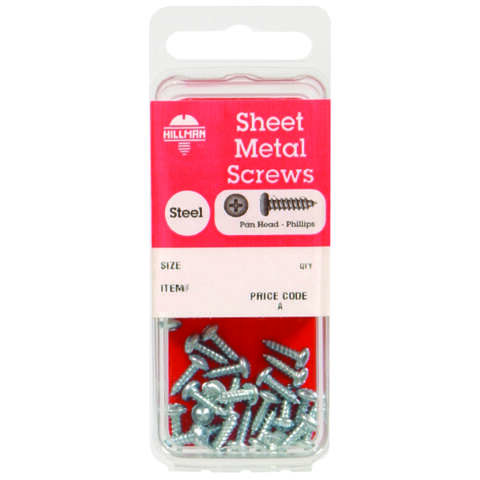 HILLMAN No. 14 X 3/4 in. L Phillips Pan Head Sheet Metal Screws 8 pk, Pack of 10