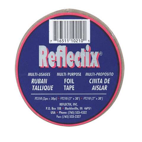Reflectix 2 in. W X 30 ft. L X 0.3125 in. Reflective Radiant Barrier Foil Tape Insulation Roll 30 sq, Pack of 6