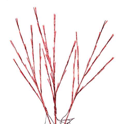 Celebrations LED Red Lighted Red Twigs 32 in. Yard Decor, Pack of 12