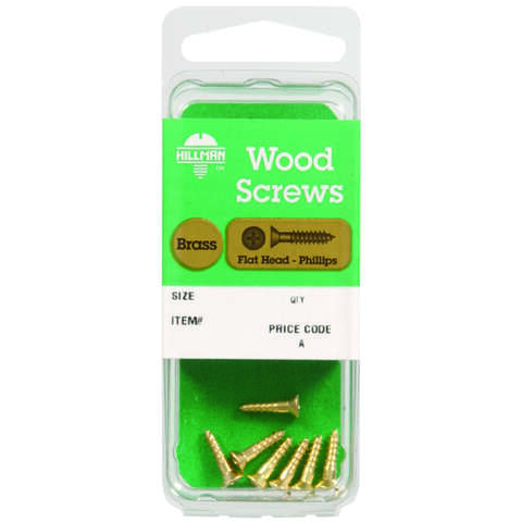 HILLMAN No. 6 X 1-1/4 in. L Phillips Coarse Wood Screws 4 pk, Pack of 10