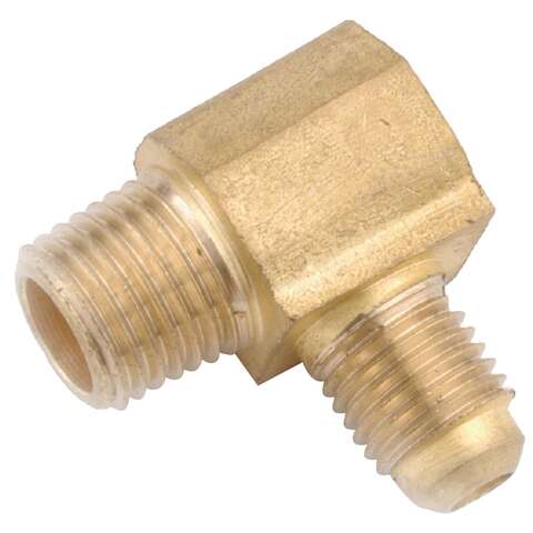 Anderson Metals 3/8 in. Flare Elbow in. X 3/8 in. D MIP Brass 90 Degree Elbow, Pack of 5