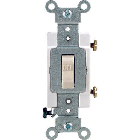 Leviton 20 amps Single Pole Toggle AC Quiet Switch Light Almond 1 pk
