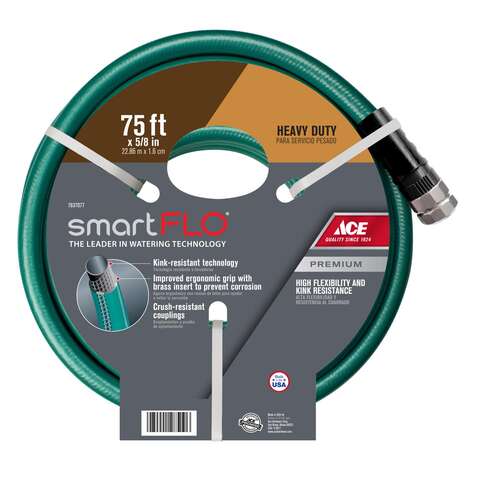 Ace SmartFLO 5/8 in. D X 75 ft. L Heavy Duty Garden Hose