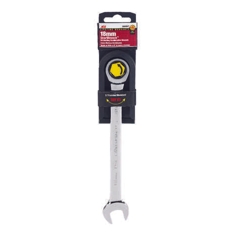 Ace Pro Series GearWrench 18 mm X 18 mm Metric Combination Wrench 9.3 in. L 1 pc