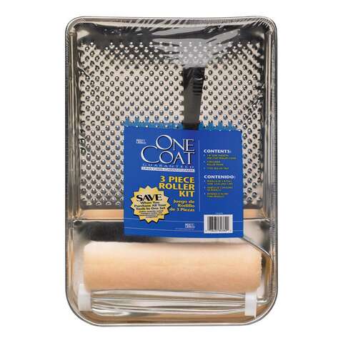 Bestt Liebco One Coat Woven Fabric 9 in. W X 3/8 in. Regular Paint Roller Kit 3 pk