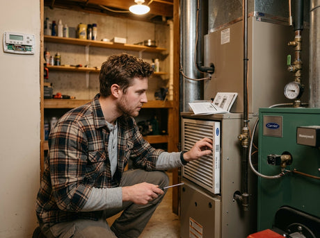 Man changing out A/C filter