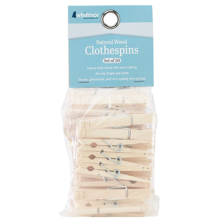 Whitmor 6026-855 Cloth Pin, 0.38 in W, 3.38 in L, Wood, Natural