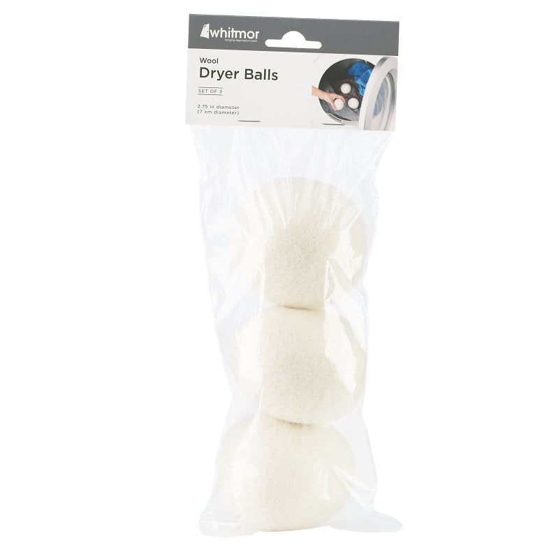 Whitmor 6187-7900-3 Dryer Ball, Wool, White