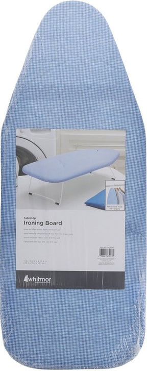 Whitmor 6152-5290-STR Ironing Board, 29 in L x 5-1/2 in W Board, Steel Board, Blue Board, Tabletop Board