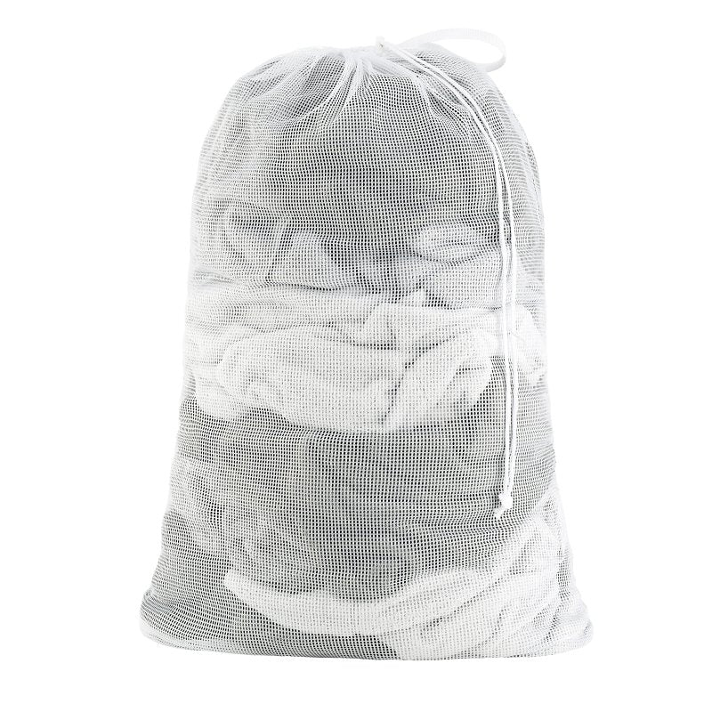 Whitmor 6154-111 Laundry Bag, Drawstring Cord Closure, Polyester, White