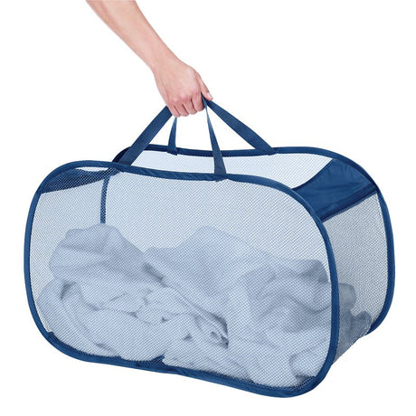 Whitmor 6233-984 Pop-and-Fold Laundry Basket, Polyester Bag, Multi-Color, 28 in W, 15-1/2 in H, 11 in D