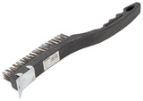 ProSource SJ3133-S Wire Brush with Scraper, 6 in L Brush, 5/8 in W Brush, Metallic Bristle, 1-3/8 in L Trim