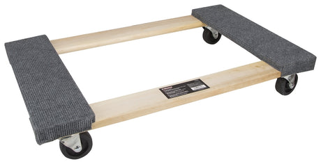 ProSource TC-500 Furniture Dolly, 1000 lb, 30 in W Platform, 18 in D Platform, Wood Platform, Swivel Caster
