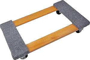 ProSource TC-500 Furniture Dolly, 1000 lb, 30 in W Platform, 18 in D Platform, Wood Platform, Swivel Caster