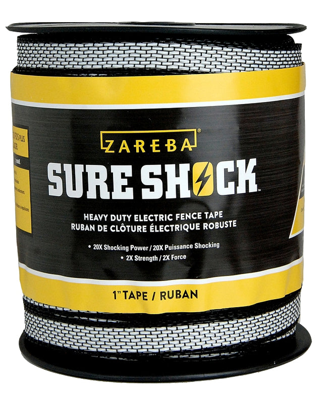 Zareba Sure Shock HDT500W1-Z Electric Fence Tape, Heavy-Duty, Polyethylene, White