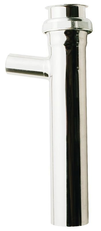 Plumb Pak PP142CP Branch Tailpiece, 3/4 in, 8 in L, Slip-Joint, Brass, Chrome-Plated