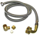 Plumb Pak PP23834 Dishwasher Connector, 3/8 in, Compression x MIP, Stainless Steel