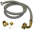 Plumb Pak PP23834 Dishwasher Connector, 3/8 in, Compression x MIP, Stainless Steel