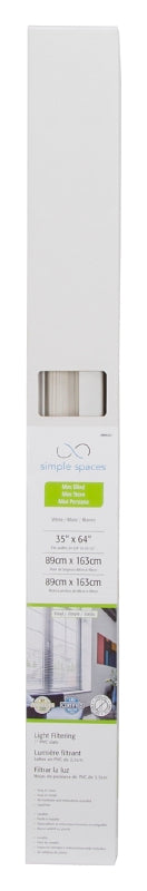 Simple Spaces PVCMB-10A Blind, 64 in L, 35 in W, Vinyl, White