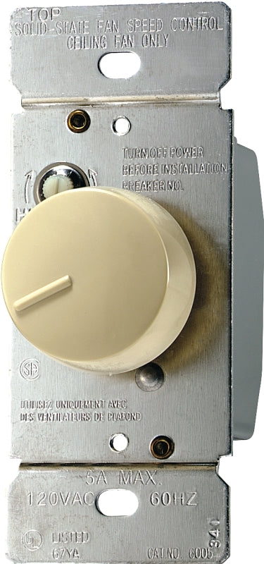 Eaton RFS5-V-K Rotary Control Switch, 5 A, 120 V, Rotary Actuator, Polycarbonate, Ivory