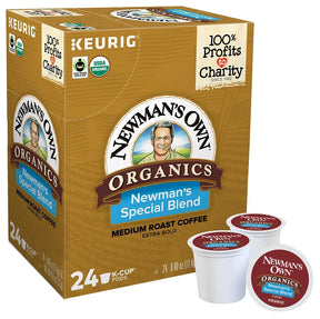 Newman's Own 5000351721 Coffee K-Cup Pod, Special Blend, Yes Caffeine, Medium Roast Box, Pack of 4
