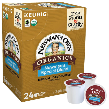 Newman's Own 5000351721 Coffee K-Cup Pod, Special Blend, Yes Caffeine, Medium Roast Box, Pack of 4