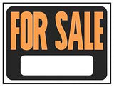 Hy-Ko Hy-Glo Series 3006 Identification Sign, 8-1/2 x 12 in Dimensions, FOR SALE, YEAR, MODEL, PHONE, Black Background, Pack of 10
