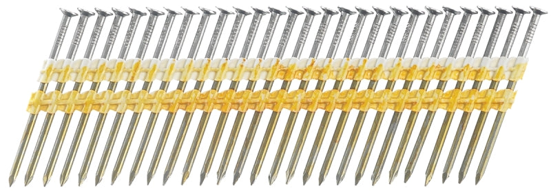 Senco GD25APBSN Series Collated Nail, Plastic Strip Collation, 2-1/2 in L, Steel, Bright Basic, Full Round Head