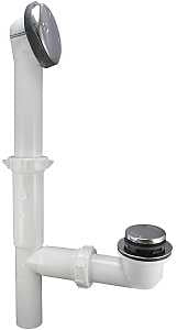 Keeney 63W Bath Drain Assembly, Plastic, White, Chrome-Plated