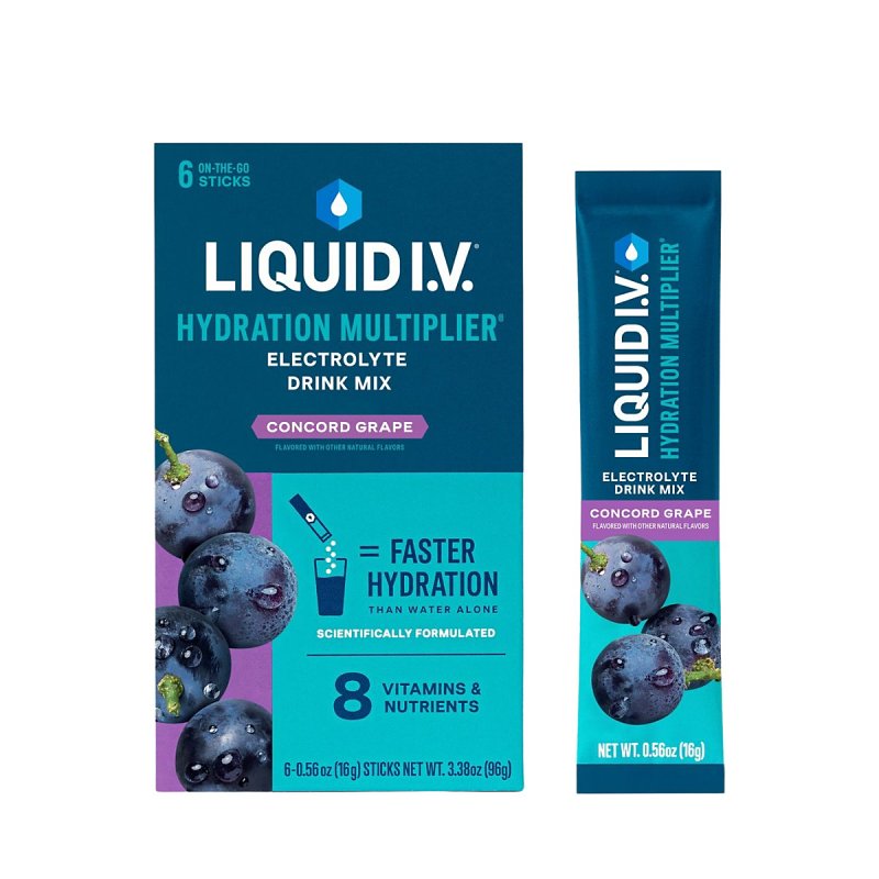 Liquid I.V. LVM6020 Drink Mix, Concord Grape, Pack of 12