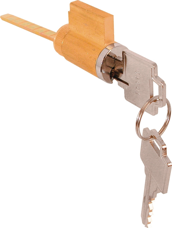 Prime-Line E 2000 Cylinder Replacement, Brass, Chrome, For: 1-1/4 in THK Glass Sliding Doors
