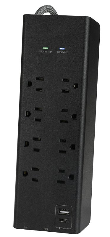 Powerzone ORPBSUFC408 Surge Coax, 6 ft L Cable, Black