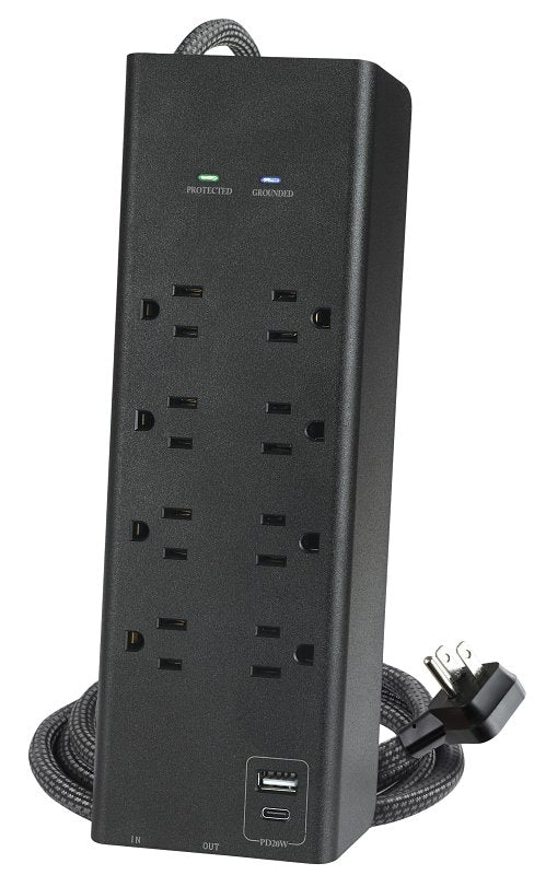 Powerzone ORPBSUFC408 Surge Coax, 6 ft L Cable, Black