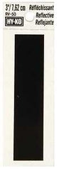 Hy-Ko RV-50/I Reflective Letter, 2-1/2 in W x 4 in H Dimensions, Character: I, 3 in H Character, Black Character, Vinyl, Pack of 10