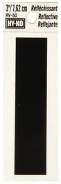 Hy-Ko RV-50/I Reflective Letter, 2-1/2 in W x 4 in H Dimensions, Character: I, 3 in H Character, Black Character, Vinyl, Pack of 10