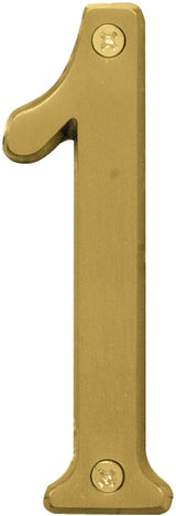 Hy-Ko Prestige Series BR-43BB/1 House Number, 2.938 in W x 6.875 in H Dimensions, Character: 1, 4 in H Character, Pack of 3