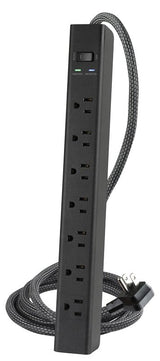 Powerzone ORPBSF405 Surge Strip, 4 ft L Cable, 7-Socket, Black