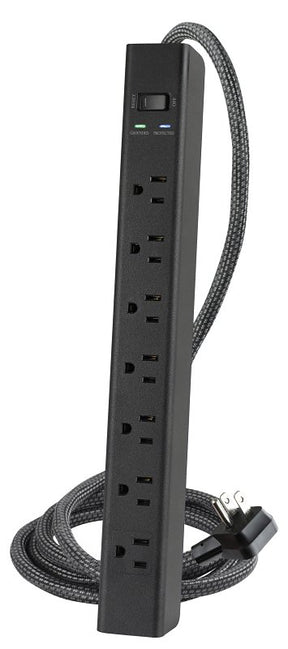 Powerzone ORPBSF405 Surge Strip, 4 ft L Cable, 7-Socket, Black
