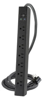 Powerzone ORPBSF405 Surge Strip, 4 ft L Cable, 7-Socket, Black