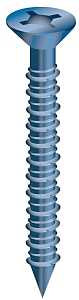 Cobra Anchors 632J Screw, 1/4 in Thread, 2-1/4 in L, Flat Head, Phillips, Robertson Drive, Steel, 25/PK