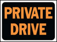 Hy-Ko Hy-Glo Series 3028 Identification Sign, Rectangular, PRIVATE DRIVE, Fluorescent Orange Legend, Black Background, Pack of 10