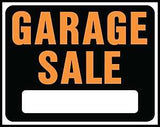 Hy-Ko Hy-Glo Series SP-110 Medium Size Identification Sign, GARAGE SALE, Fluorescent Orange Legend, Black Background, Pack of 5
