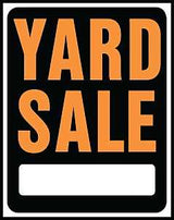 Hy-Ko Hy-Glo Series SP-111 Medium Size Identification Sign, YARD SALE, Fluorescent Orange Legend, Black Background, Pack of 5