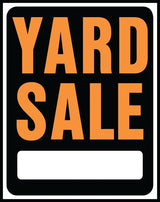 Hy-Ko Hy-Glo Series SP-111 Medium Size Identification Sign, YARD SALE, Fluorescent Orange Legend, Black Background, Pack of 5