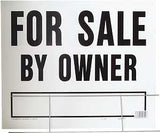 Hy-Ko LFS-1 Lawn Sign, For Sale By Owner, Black Legend, White Background, Plastic, 19 in H x 24 in W Dimensions, Pack of 5