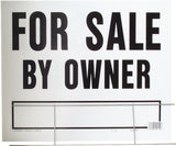 Hy-Ko LFS-1 Lawn Sign, For Sale By Owner, Black Legend, White Background, Plastic, 19 in H x 24 in W Dimensions, Pack of 5